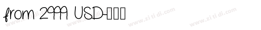 from 2999 USD字体转换